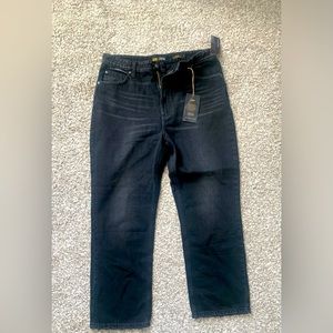 Black high rise straight leg ankle jeans. Size 33. Brand new with tags